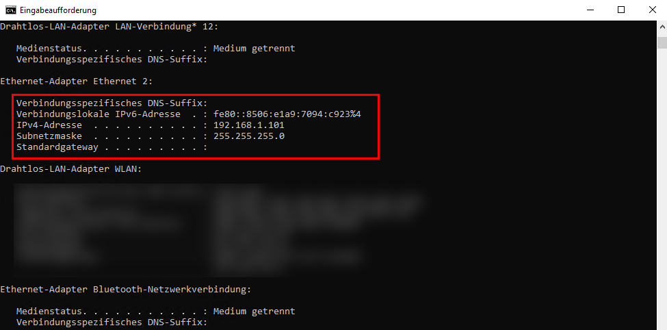 Windows ipconfig