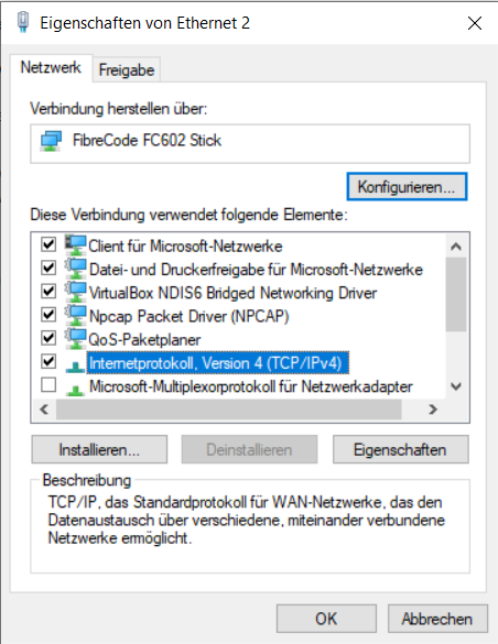 TCP/IPv4 settings