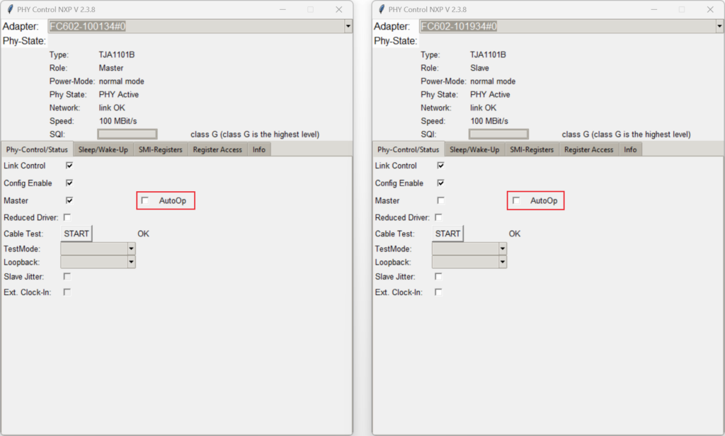 AutoOp disabled on both devices